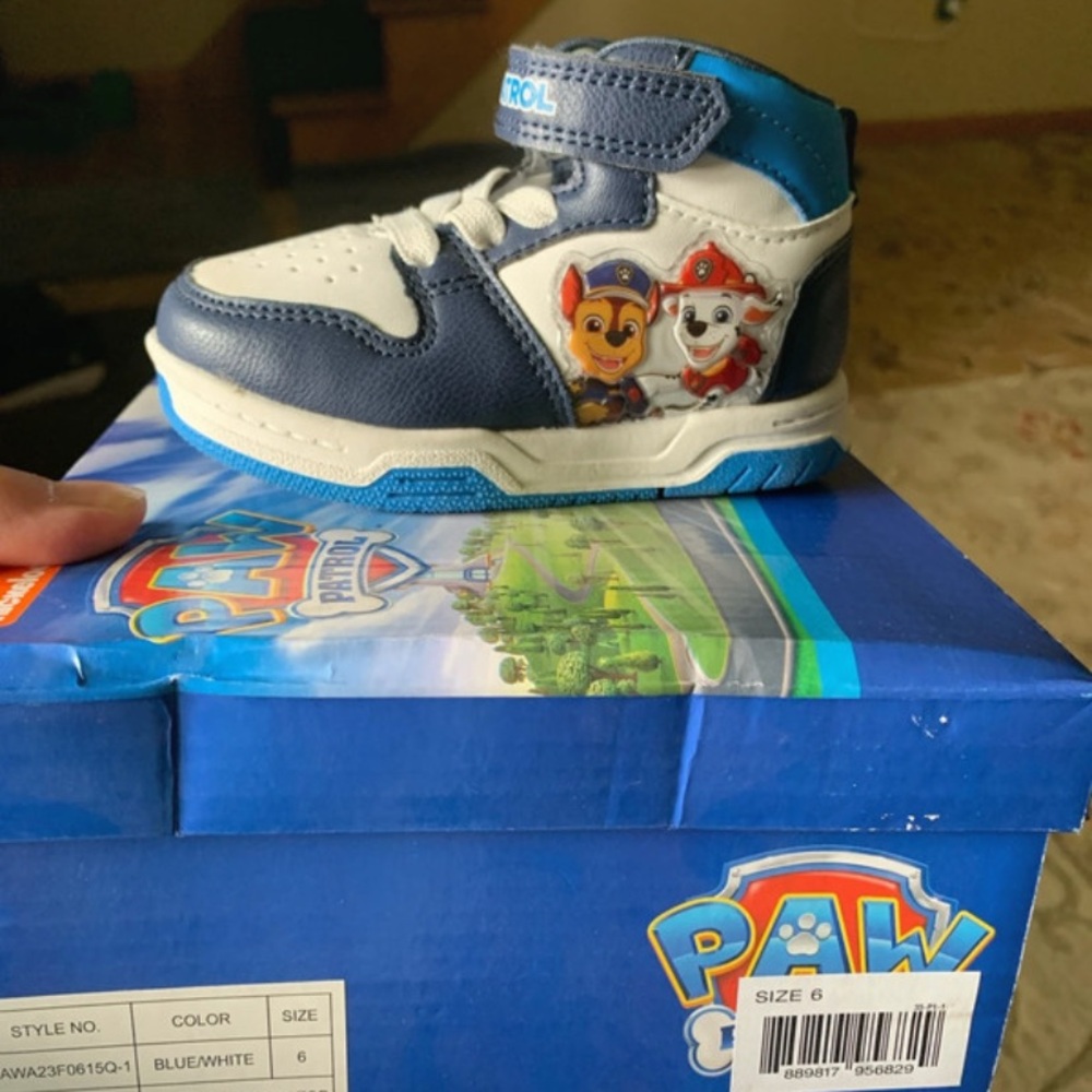 Paw Patrol Boys Navy, White & Blue High-Top Sneakers